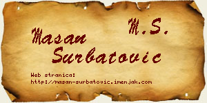 Mašan Šurbatović vizit kartica
